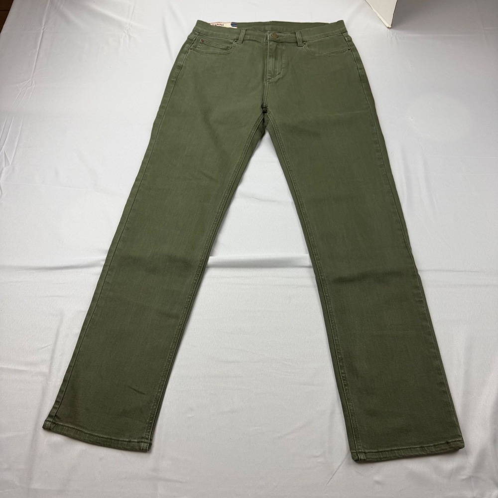 Marine Layer Slim Straight Jeans Mens 32x32 Green Chino Style 13505 Spring 2023